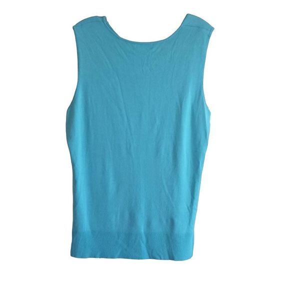 Joseph A Asymmetric Sleeveless Knitted Top In Ocean Blue Size XL - Picture 2 of 7